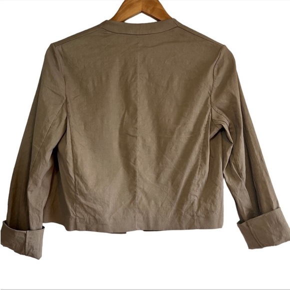 Theory linen blend cropped open blazer - Picture 4 of 6